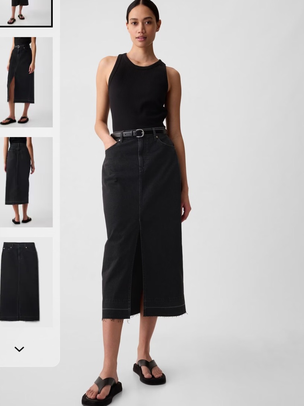 Gap Jean Skirt Black Raw Hem Sz 28/8 Tall